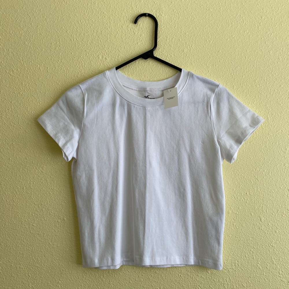 Hollister White Badic Crewneck Tee